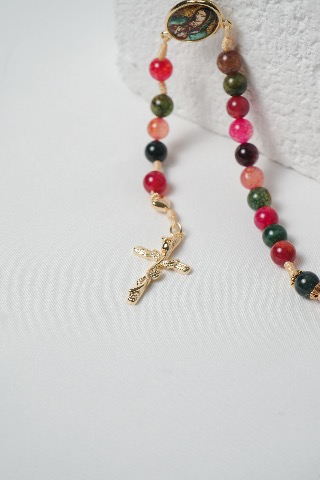Rosario Mod.2 "virgen Guadalupe" Piedra Agata Colores — foto 2